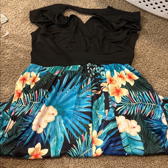 Tropical Floral Dress with Black Top - Picture 1 of 1